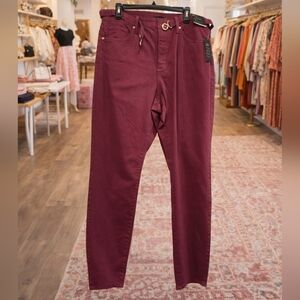 Bold Elements Womens  Straight Leg High-Rise Pants Size 18 CURVY SKINNY Pink